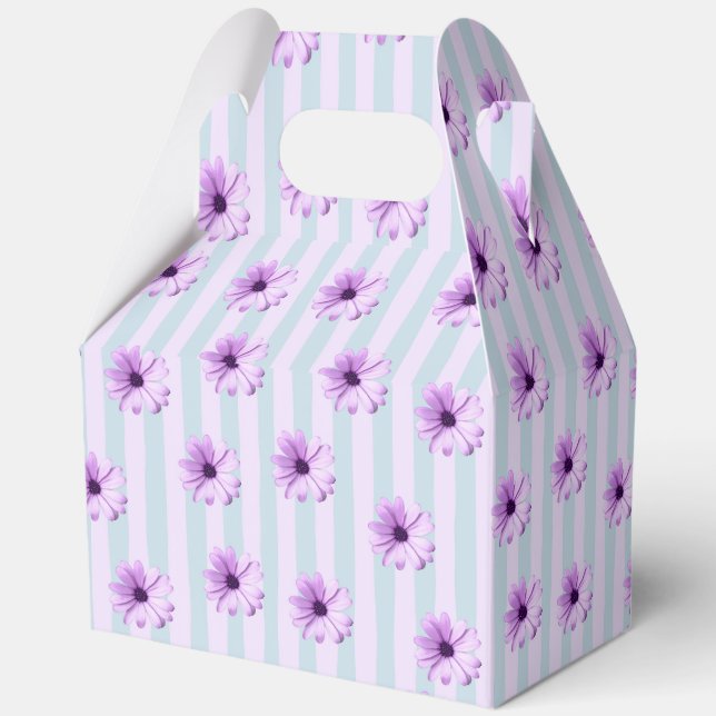Blue and Purple Daisy Pattern Favour Box (Back)