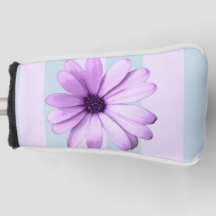 Blue and Purple Daisy Pattern Golf Head Cover