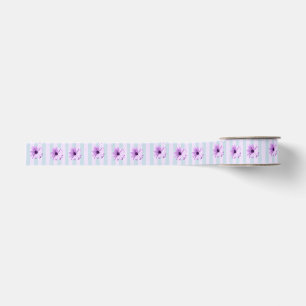 Blue and Purple Daisy Pattern Grosgrain Ribbon