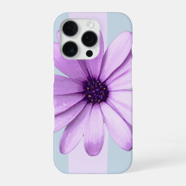 Blue and Purple Daisy Pattern iPhone Case (Back)