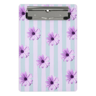 Blue and Purple Daisy Pattern Mini Clipboard