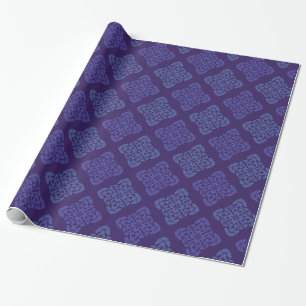 Blue And Purple Damask Wrapping Paper