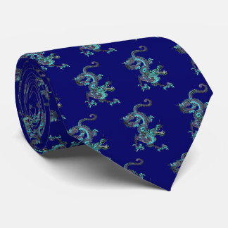 Blue And Purple Dragon v14 Tie
