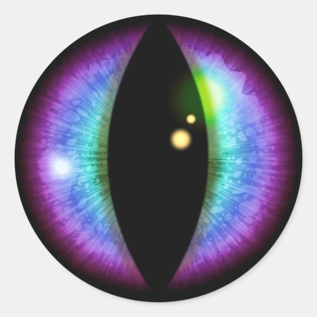 Blue and Purple Dragons Eye Classic Round Sticker (Front)