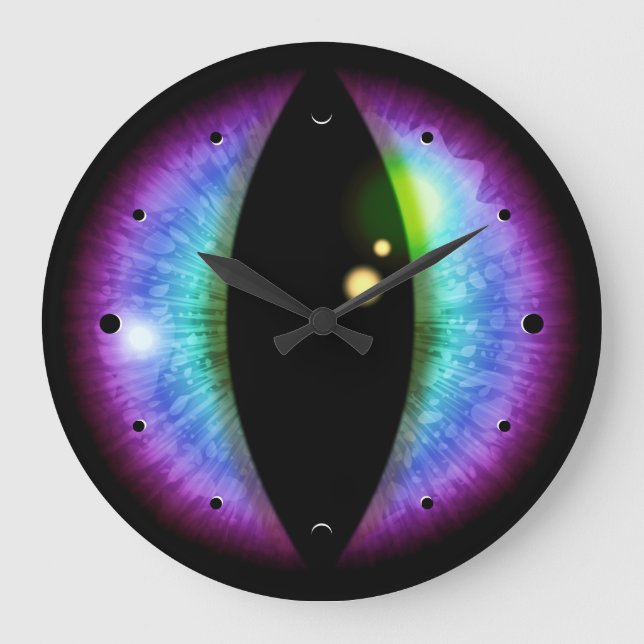 Blue and Purple Dragons Eye Large Clock (Front)