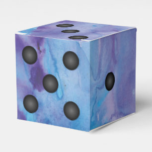 Blue and Purple Elegant Watercolor Dice Wedding Favour Box