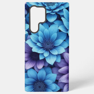 Blue and Purple Floral Design Delicate Details Samsung Galaxy Case
