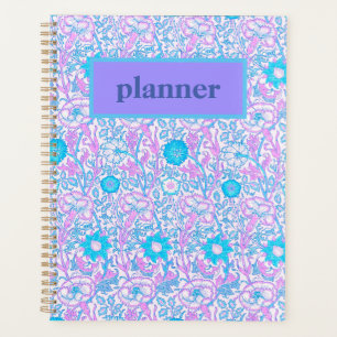 Blue and Purple Floral Planner