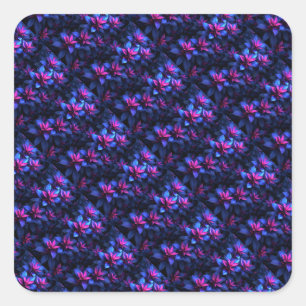Blue and Purple Flowers Square Sticker