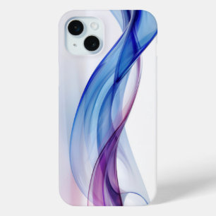 Blue and purple flowing forms iPhone 15 mini case