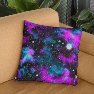 Blue and Purple Galaxy Cosmic Cushion