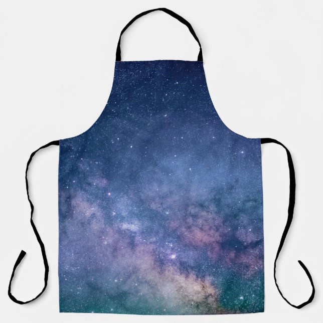 Blue and purple galaxy digital apron (Front)