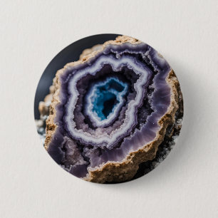 Blue and Purple Geode 6 Cm Round Badge
