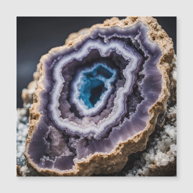 Blue and Purple Geode  Magnetic Invitation (Front)