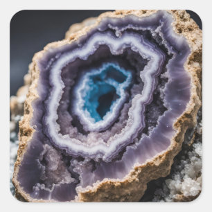 Blue and Purple Geode Square Sticker