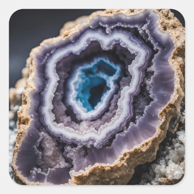 Blue and Purple Geode  Square Sticker (Front)