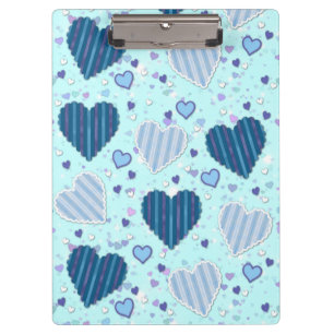 Blue and Purple Hearts Clipboard