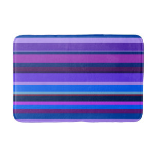 Blue and purple horizontal stripes bath mat