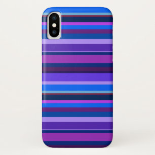 Blue and purple horizontal stripes iPhone x case