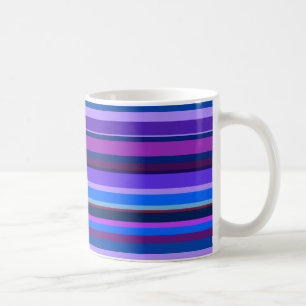 Blue and purple horizontal stripes coffee mug