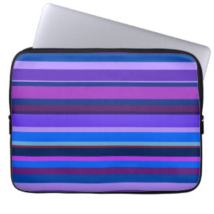 Blue and purple horizontal stripes laptop sleeve