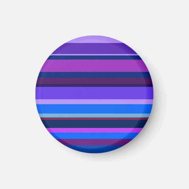 Blue and purple horizontal stripes magnet (Front)