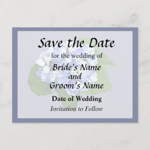 Blue and Purple Hydrangea Announcement Postcard