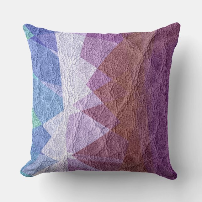 Blue and Purple Leather Cushion (Front)