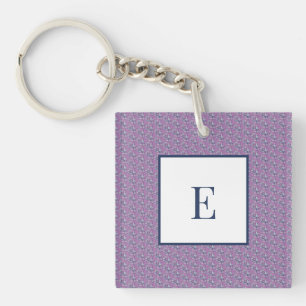 Blue and Purple Leaves  Key Ring