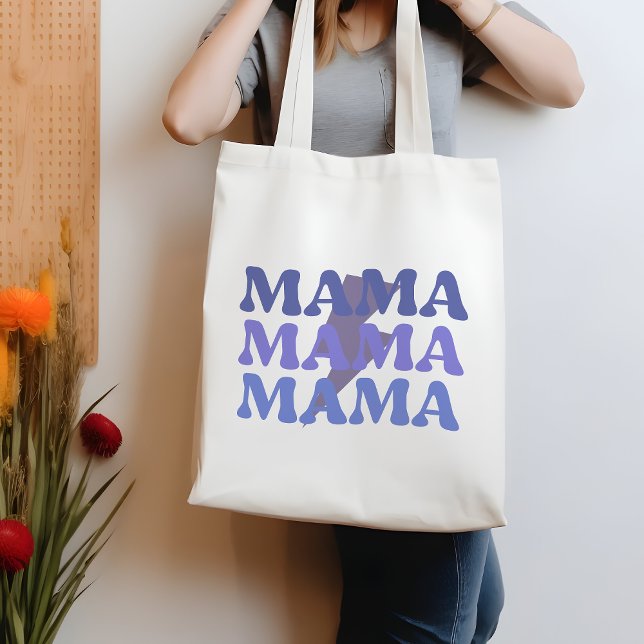 Blue and Purple Mama Mama Mama Quote Tote Bag (Creator Uploaded)