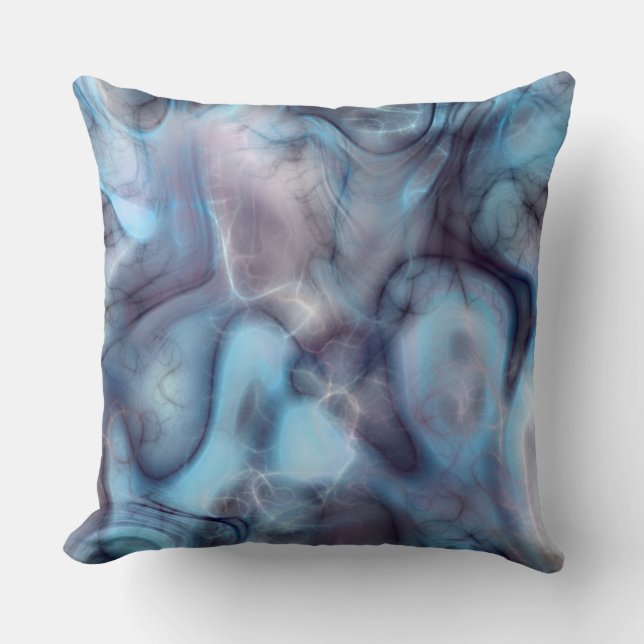 Blue and Purple Marble abstract Cushion (Front)