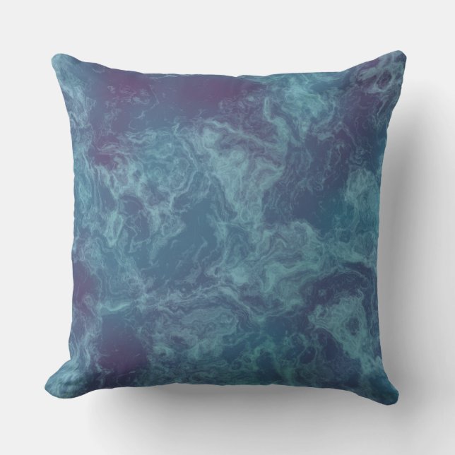 Blue and Purple Marble abstract Cushion (Front)