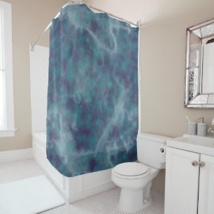 Blue and Purple Marble abstract Shower Curtain