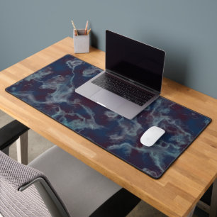 blue and purple marble desk mat