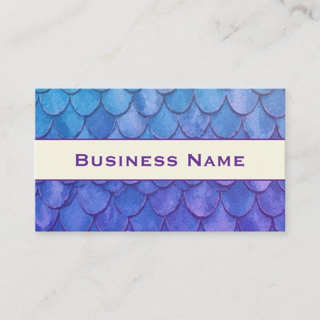 Blue and Purple Mermaid Scales Business Card (Front)