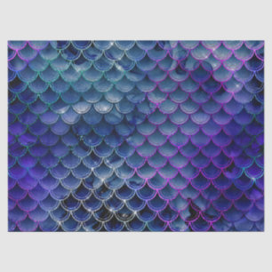Blue and Purple Mermaid Scales Decoupage Tissue Paper