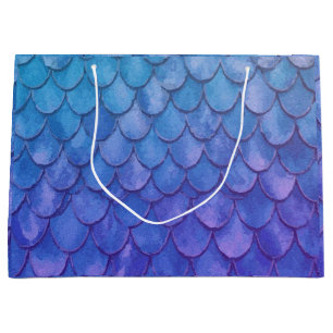 Blue and Purple Mermaid Scales Large Gift Bag
