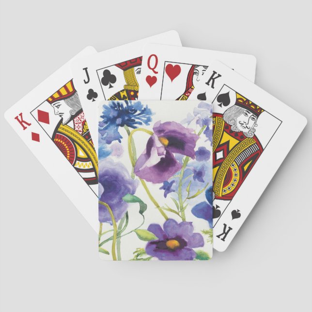 Blue and Purple Mixed Garden Playing Cards (Back)