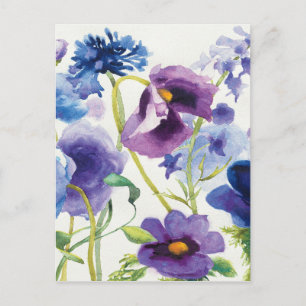 Blue and Purple Mixed Garden Postcard