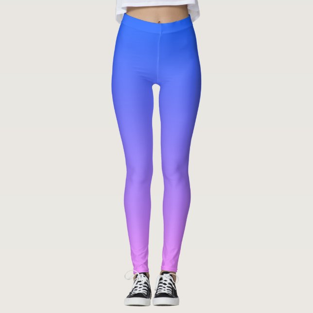 Blue and Purple Ombre Monogram Leggings (Front)