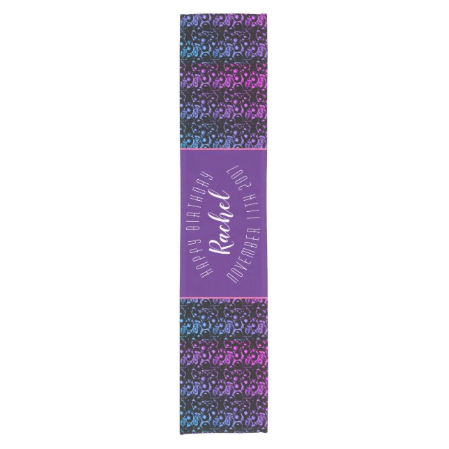 Blue and Purple Ombre Pebbled Glam Table Runner (Front)