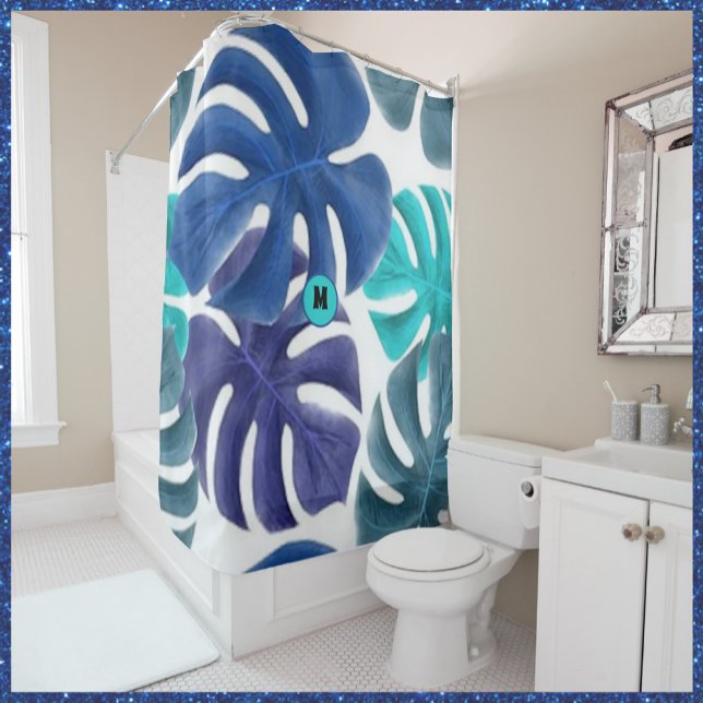 Blue and Purple Palms Shower Curtain (Creator Uploaded)