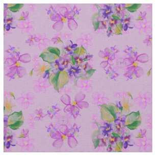 Blue and Purple Pansies Fabric