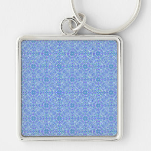 Blue and Purple Pattern Key Ring