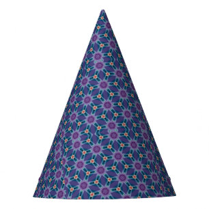 Blue and Purple Pattern Party Hat