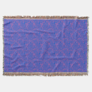 Blue and Purple Persian Mandala Pattern Blanket