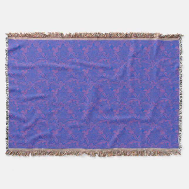 Blue and Purple Persian Mandala Pattern Blanket (Front)