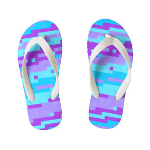 blue and purple pixels kid's thongs