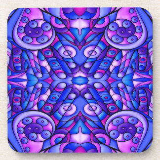 Blue And Purple Psychedelic Swirls Coaster