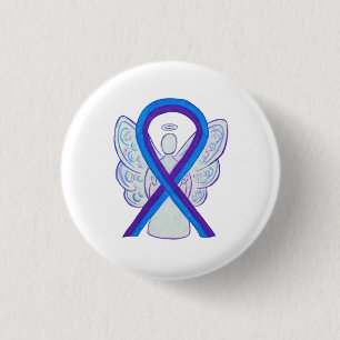 Blue and Purple Ribbon Awareness Angel Pins